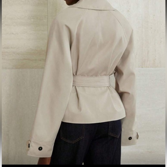 Cream tie belted French coat jacket, fully lined - Picture 2 of 6